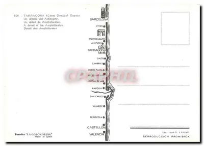 Tarragone (Costa Dorada) — Amfiteatr — Karta pocztowa 'LA GOLONDRINA' — Rewers