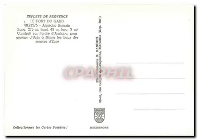 Pont du Gard — Acquedotto Romano — Editore G. Gandini — Verso