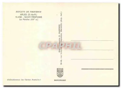 Poręcz katedry Świętego Trofimego — Arles — wydawca G. Gandini, Marsylia — Rewers