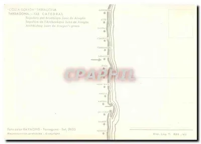 Costa Dorada - Tarragone - Grobowiec Arcybiskupa Juana de Aragón — Fotografia kolorowa Raymond — Rewers