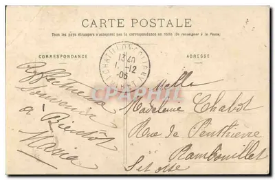 Chatillon-Coligny (Loiret) — Torre de Defesa do Século XII — Coll. Rue-Bourdet — Verso