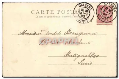 Vista do Loiret em Olivet — Orléans, 2 de janeiro de 1903 — editor não identificado, n° 507 — Verso