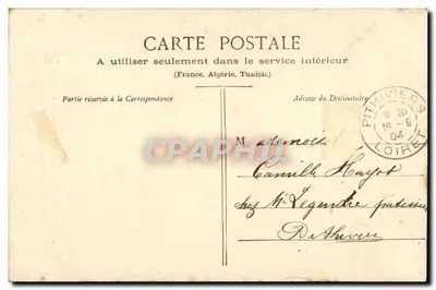 Pithiviers - O Sintral da Igreja (obra de Romuald Dufour) — A Rue des Chardons e a Place du Grand-Cloître — Librairie Louis Joly, Pithiviers — Verso