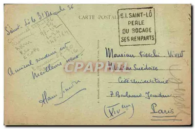 Saint-Lô — A Catedral — 21. — Editor Artaud, N°21 — Verso
