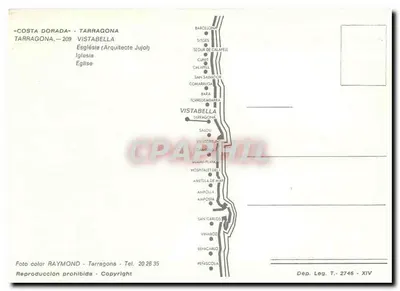Kościół Świętego Salvadora w Vistabella — Tarragone — Wydawca RAYMOND — Rewers