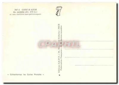 Sainte-Agnès — widok na starodawne ulice malownicze — Éditions S.E.P.T. - NICE — Rewers