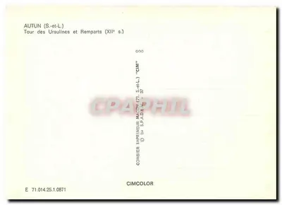 Autun (Saône-et-Loire) — Wieża Ursulin i zamek z XII wieku — Wydawca CIM — Rewers