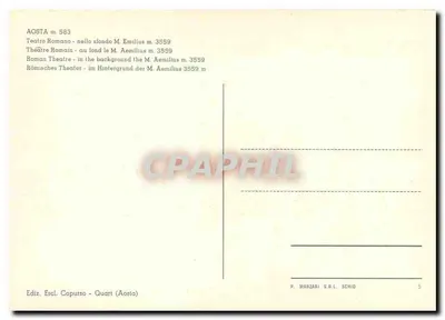 Aosta — Teatr Rzymski z góra Aemilius na tle — Ediz. Escl. Capurso - Quart (Aosta) n°5 — Rewers