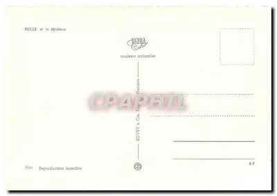 Bulle i Molésun — widok panoramiczny — BOVEY & Cie, Genewa, nr 3545 — Rewers