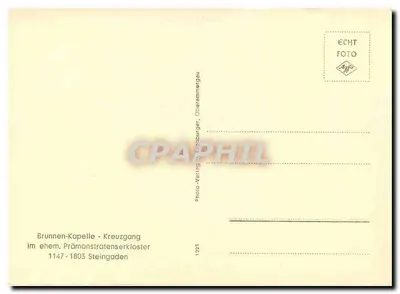 Fontanna-Kaplica - Kreuzgang w dawnym klasztorze premonstratystów Steingaden — Photo-Verlag H. Kronburger, Oberammergau — Rewers