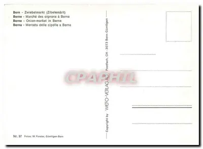 Mercado de cebolas em Berna — Zwiebelmarkt — editor WEFO-VERLAG AG, n° 97 — Verso
