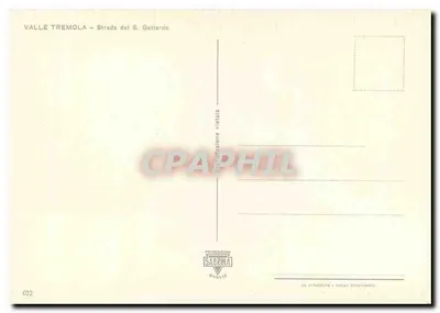 Valle Tremola — Strada del S. Gottardo — Editora Gabrina, n° 672 — Verso