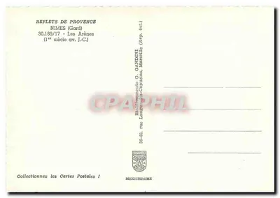 As Arênes de Nîmes — 1º século a.C. — Ed. G. Candini, Marselha — Verso