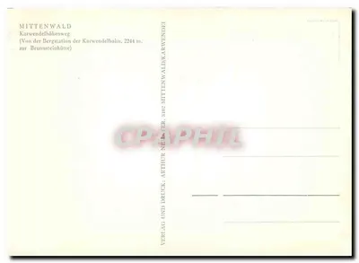 Mittenwald — Karwendelbahn, 2244 m — Wydawca i druk: Arthur Neher — Rewers