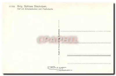 Brig, Schloss Stockalper — Pátio com arcadas e carruagem pós-romana — Oyger & Oyger — Verso
