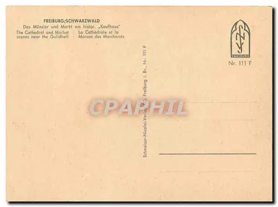 Freiburg/Schwarzwald — Catedral e mercado — Schmelzer-Nicolai-Verlag, Nr. 111 F — Verso