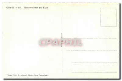 Grindelwald. Fiescherhörner i Eiger — wydawca E. Schudel, Grindelwald, n° 2689 — Rewers