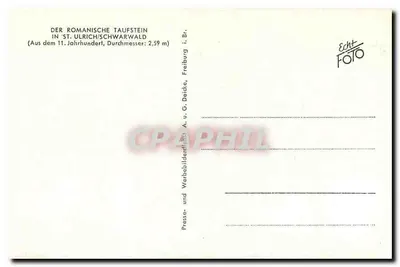 Taufstein romano — Saint-Ulrich/Schwarzwald — A. u. G. Deide, Freiburg — Verso