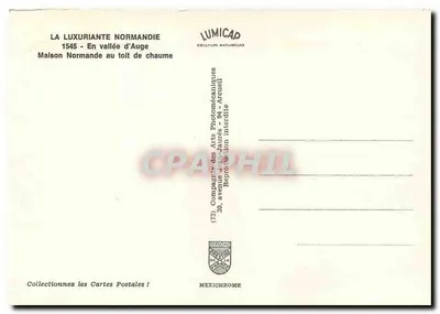 Casa Normanda com telhado de colmo — Vale de Auge — Cap — Verso