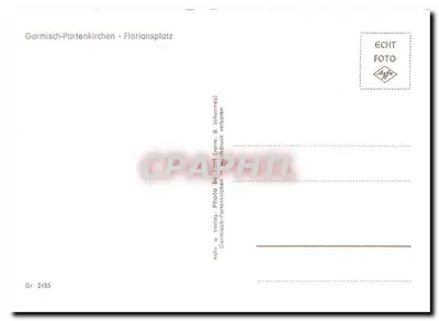 Garmisch-Partenkirchen — Floriansplatz — Fotografia Beckerta, wydawca Afjo, nr Gr. 2435 — Rewers