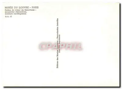 Patena do tesouro de Saint-Denis — serpentina alexandrina, montagem carolíngia — Éditions des Musées Nationaux, O.A. 17 — Verso
