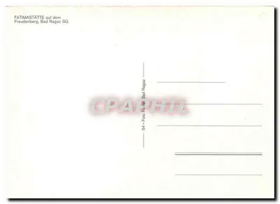 Fatimastätte — Freudenberg, Bad Ragaz — wydawca Foto Faller Bad Ragaz, nr 54 — Rewers