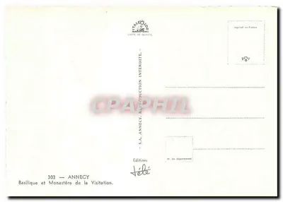 Bazylika i klasztor Visitation — Annecy — Wydawnictwo Hélé — Rewers