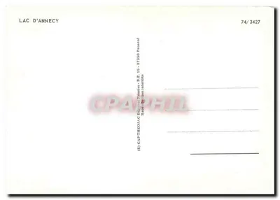 Lago de Annecy — vista panorâmica — Edições Réunies Panazol, n° 74/3427 — Verso