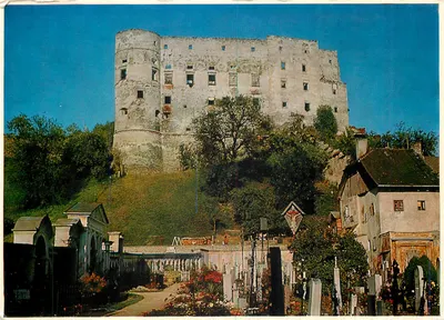 Castelo de Gmünd — ruínas em uma colina — Verlag Klagenfurt, n° 305