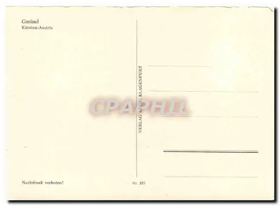 Castelo de Gmünd — ruínas em uma colina — Verlag Klagenfurt, n° 305 — Verso