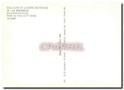 La Rochelle — Hotel de Ville (XVI wiek) — Éditions Jean-Jauria, Paryż — Rewers
