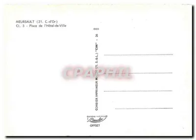Meursault — Place de l'Hôtel-de-Ville — Imprimeur Combier — Verso