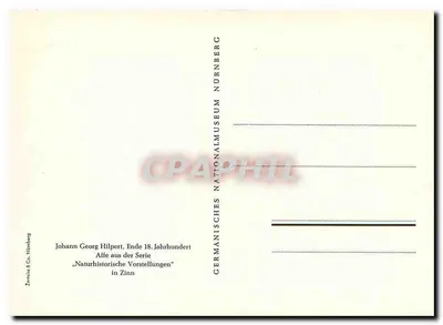 Szympans z serii "Naturhistorische Vorstellungen" — Johann Georg Hilpert, koniec XVIII wieku — wydawca Zerrniss & Co. Nürnberg — Rewers