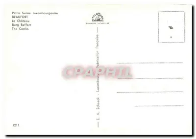 Zamek Beaufort — Ruiny średniowiecze — E. A. Schaack, nr 1211 — Rewers