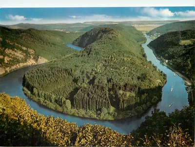 Saarschleife — vista aérea do meandro do rio Reno — Rosen-Bild-Verlag, série 1477
