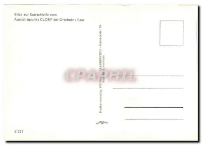 Vista sobre a Saarschleife — Ponto de Vista CLOEF perto de Orscholz / Saar — Postkartverlag PIERSON, Saarbrücken — Verso