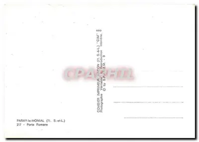 Paray-le-Monial — Drzwi Rzymskie — Wydawca Macon 'CIM' — Rewers
