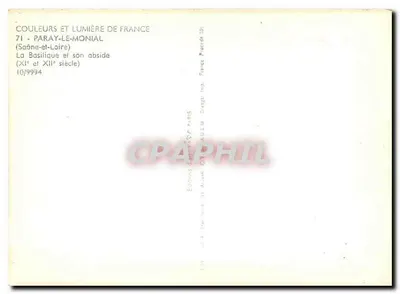 Paray-le-Monial — Basílica e sua abside — Edições A. J. A. Paris — Verso