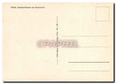 Trier, Fachwerkhäuser am Hauptmarkt — Niko Heas, Trier - Nr. 1-99 — Verso