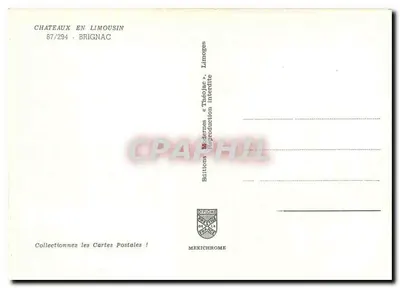 Zamek w Limousin — Brignac — Wydawnictwo Méxichrome, nr 67/294 — Rewers