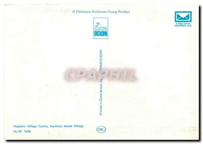Hopshire Village Centre, Southsea Model Village — miniaturkowy angielski miasteczko z domami z belkami i jeziorkiem — Dickinson Dixon — Rewers