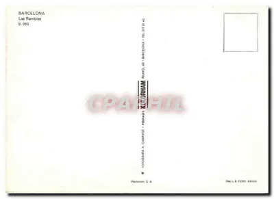 Las Ramblas — mercado de flores — B.053 — Verso