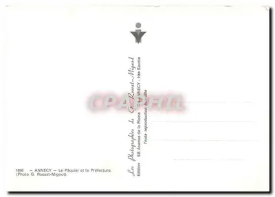 Annecy — Le Pâquier and the Prefecture — Edition G. Rossat-Mignot — Back