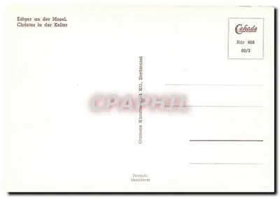Cartolina moderna Ediger sulla Mosella. Cristo nella pressa del vino — Verso