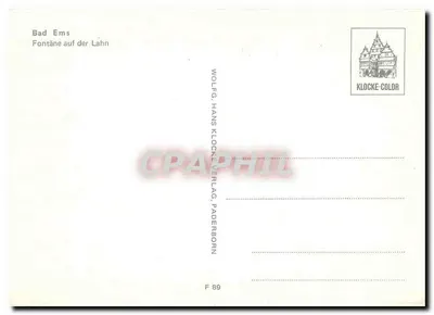 Bad Ems — Fontanna na rzece Lahn — WOLFG. HANS KLOCKE-VERLAG, PADERBORN — Rewers