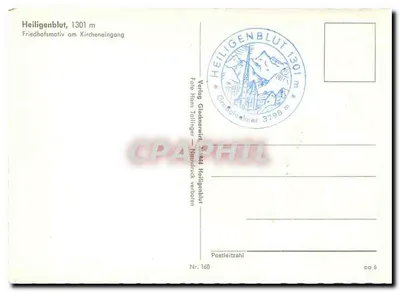 Heiligenblut — Motyw cmentarny przy wejściu do kościoła — Wydawnictwo Glockerwirt — Rewers