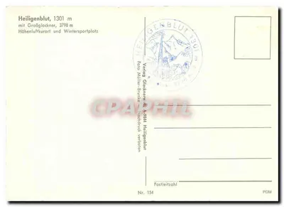 Heiligenblut — z Groszglocknerem, 3798 m — Verlag Müller-Brunkner, n° 154 — Rewers