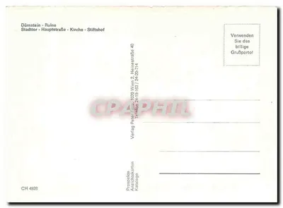 Dürnstein/Wachau — widok panoramiczny — Verlag Peterlitz, Wiedeń — Rewers
