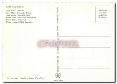Graz, Steiermark — Grüss aus der Blümenstadt Graz — Wydawnictwo Druckerei Helmut WINKLEN — Rewers