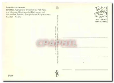 Burg Hochosterwitz — Historia i opis — Henzgasse Verlag, nr 0/697 — Rewers